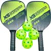 getuse Premium Pickleball Paddle Set con 2 racchette, 4 palline, borsa per il trasporto, nucleo in polimero a nido d'ape, base in legno, per tutti i livelli di abilità