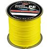 L SERVER Filo Trecciato da Pesca 300 Metri 4 Intrecciati PE Pesca Lenza Anti-morso Linea Esca Lenza da Pesca, Giallo, 0.8（0.14mm/6.8kg）