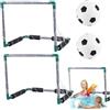 Vervevum Giochi in Piscina, Porta da Calcio per Piscina Galleggiante da 2 Pezzi con 2 Palline, Porta da Calcio per Bambini 18, 5x14, 4x14, 4, Rete da in Plastica per Nuoto Estivo