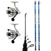 kolpo combo da pesca bolognese con due canne 5 mt + 2 mulinelli con frizione micrometrica