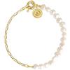 SINGULARU - Bracciale Chic Pearl. Acciaio con Placcatura Oro 18Kt e Perle Naturali d'Acqua Dolce. Gioielli da Donna
