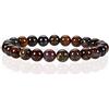 Cherry Tree Collection | Bracciale elasticizzato con perline di piccole dimensioni, medie e grandi dimensioni, con perline rotonde da 8 mm, Grande, Pietra, Pietersite