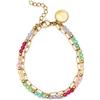 SINGULARU - Bracciale Doble Dye Dots Pastel. Acciaio avec Placcatura in oro 18 kt et Bicchiere. Gioielli da donna.