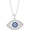 MYSTIC JEWELS - Collana 925 in argento sterling; protezione male per gli occhi, collana con ciondolo a forma di occhio turco con zirconi, a forma di occhio, gioielli portafortuna per le donne