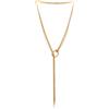COOLSTEELANDBEYOND Collana Lariat Dorata per Donna, Catene Lunghe a Strati con Dettaglio ad Anello, Statement Regolabile