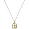 Generic Collana Collane Semplici da Donna, Ciondolo Fiore Rosa Argento Placcato Oro S925 Catena Clavicola con Zircone Lei/Fidanzata/Moglie/Mamma/Donna