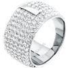 Trussardi Anello Donna in Acciaio, Cristalli a Fascia, Collezione T-ROUND, Idee Regalo Fidanzata