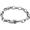 TYMONT Bracciale Mantra Vintage S925 in Argento A Sei Caratteri, Braccialetto Buddista Vajra Per Uomo, Regalo Di Ornamento Di Preghiera Buddista Tibetano,Argento,21cm