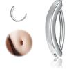 ZS Piercing per ombelico da donna, in argento Sterling 925, 14 G, con chiusura a scatto, dorato, curvo, gioiello per il corpo, 12mm, Argento sterling, Non pietra preziosa