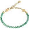 Breil - Bracciale da Donna Collezione KALEIDO TJ3000 - Gioielli Donna - Bracciale con Pietre in Quarzo Verde e Acciaio IP Gold, Trasformabile in Cavigliera - 21 cm
