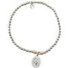 I Giampini bracciale elastico in argento a pallini con pendente Madonna Miracolosa con zirconi