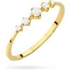 MARKO Anello da donna in vero oro 8 carati - Anello in oro fine con cinque zirconi scintillanti | Elegante anello di fidanzamento e anelli in oro | Anello in vero oro per fidanzata, Oro giallo