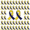 WANDIC 50 spille con nastro giallo e blu, 2,5 x 2 cm, in lega, spille per la sensibilizzazione sulla sindrome di Down World Down, per la creazione di gioielli