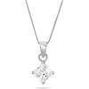 inSCINTILLE Collana con punto luce quadrato in argento rodiato (Diametro 0.6 Centimetri)