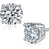 TOPFOOK Moissanite Orecchini a perno in argento Sterling 925 placcato in oro bianco 18 carati con diamante creato in laboratorio, gioielli regalo per donne e uomini, Piccolo, Oro bianco, Diamante