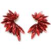 BRANDELIA Orecchini cristalli colorati donna alta bigiotteria festa, placcato oro corallo, Cristallo Metallo, Cristallo