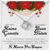 Bramart Collana Donna Natale Anima Gemella Idea regalo per lei Finitura in Argento, Oro Gioiello Anniversario matrimonio Idee Regali Ciondolo - Cofanetto con DEDICA incluso (Anima Gemella - Natale)