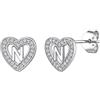 Suplight Orecchini Donna Argento 925 a Cuore Orecchini Lettera da A-Z Orecchini Iniziale del Nome Orecchini con Zirconia Regalo Donna Ragazza