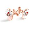 Generic Gemelli personalizzati con renna che fa capolino da smoking per matrimonio, 20mm*20mm, Acciaio inossidabile, Quarzo creato