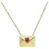 GILIEYER Personalizzata Collana Pendente Busta, Placcato Oro Vero 18k Collana con Ciondolo a Forma di Busta Collana con Ciondolo a Forma di Busta con Lettera I love you Donna (Gold)