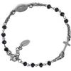 Amen Bracciale Rosario AG925 - Cristalli Neri, Colore: Brunito Collection