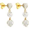Gioielleria Bucci ORECCHINI PENDENTI TRILOGY CUORI ORO GIALLO 18 KT PAVE' CON ZIRCONI BIANCHI