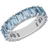 Vagmine Jewel Anello Eternità Da Donna In Argento Sterling 925 Con Pietra Preziosa Di Topazio Azzurro Naturale, Gioielli In Argento Size Us-9