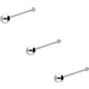 PIERCINGLINE - Confezione da 3 piercing da naso in argento sterling 925 - Sfera - Piercing da naso, Argento, Senza pietra
