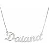 NADIR Collana Unisex Oro Bianco18kt con Nome Personalizzabile Made In Italy