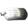 BLUSUPERSHOP Ciondolo Targa Militare 52x38 mm oriz con Incisione su 4 righi Personalizzato Personalizzabile Gruppo sanguigno, patologia Nome Cognome Love Amore Nascita o Altro,+ Un Portachiavi CORNI