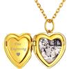 ChicSilver Collana Personalizzata Argento 925 con Foto Incisione, Ciondolo Portafoto Personalizzato Oro Lunga 45+5cm, Collana Cuore Ciondolo Personalizzato, Idee Regalo per Natale Anniversario