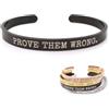ALMENDRA Bracciale da donna uomo personalizzato con frase incisione nome rigido in acciaio personalizzabile amiche braccialetto regalo (Nero)