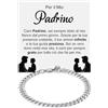 Bramart Bracciale Cubano Uomo Idea Regalo Padrino Acciaio Inox Lucidato di altissima qualità, per lui Festa Evento, Bracciali Idee regali padrini - Cofanetto con DEDICA incluso (Per il mio Padrino)