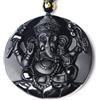 CASOTA Collana con ciondolo amuleto fortunato intagliato in giada naturale, ossidiana nera naturale scolpita Ganesh elefante pendenti fortunati collana gratuita pietra fine cristallo moda donna uomo gioielli