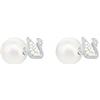 Swarovski Orecchini Stud Iconic Swan, bianco, placcatura rodio