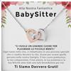 Bramart Collana Donna Baby Sitter Idea regalo per lei Finitura in Argento, Oro Gioiello Compleanno Regalo speciale Tata - Cofanetto con DEDICA incluso