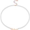 INBLUE Collana Perle Nome Personalizzato per Donne Collana Choker di Perle con Catena in Acciaio Inox Fili di Perle con Ciondolo Nome Gioielli Regalo per Compleanno San Valentino - C3