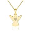 Sakrami Collana Ragazza e Bambina Angel con Zirconi in Argento 925 con Pendente con Angelo Custode + Scatola con Incisione Personalizzata (Dorata)
