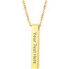 PROSTEEL Collana Uomo Personalizzata Barra 3D Incisione Gratuita Collana con Incisione Personalizzata Pendente Uomo 4 Lati