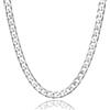 Catena - Cozmos Collana girocollo, 5 mm di spessore, in argento Sterling 925, realizzata in Italia, taglio extra piatto a diamante, stile cubano, collana con moschettone, gioielleria e Argento, colore: Silver, cod. 18inch/46cm_5mm_Flat_Curb_Chain_C017