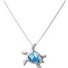 WearTravelers Collana Tartaruga con Ciondolo Tartaruga Argento 925 e Opale Blu o Bianco - Idea Regalo per Chi Ama le Tartarughe e il Mare - Modello Panama (Grande, Blu)