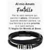 Bramart Azienda Italiana Bracciale Uomo in Pelle Intrecciata con Acciaio Inox Lucidato di Altissima qualità Idea Regalo per lui Regali per Compleanno Natale - Cofanetto con DEDICA incluso