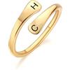 INBLUE Anello Personalizzato in Argento 925 a Spirale per Donna Incisione Nome/Data con Pietre di Nascita Fascia Aperta Regolabile Anello Promessa Regalo per Matrimonio Fidanzamento