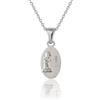 Sakrami Collana in Argento 925 con Medaglia Ovale - Kids Collection + Confezione regalo personalizzata - per Bimba e Ragazza - idea regalo per Comunione, Cresima, Battesimo, Nascita
