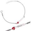 Sakrami Bracciale in Argento 925 Piastrina Incidibile per Bambini con Coccinella Smaltata + Confezione Regalo Personalizzata - Braccialetto per Nascita Comunione o Battesimo