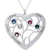 MyNameNecklace MYKA - Collana a Cuore con Albero della Vita e pietre portafortuna personalizzata - Regalo per mamma (Argento 925)