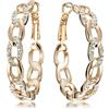 Everstone Orecchini a cerchio grandi rotondi forati placcati in oro 18K con zirconi per gioielli da donna, regali Everstone, dimensione: 4cm, colore: oro giallo
