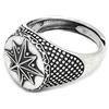 Damiano Argenti Anello da Uomo in Argento Sterling 925 con Rosa dei Venti, misura Regolabile Argento