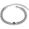 lorajewel Braccialetto personalizzato con foto proiettate di coppia Bracciale in argento e oro rosa con amore Festa della mamma Festa del papà Gioielli di Natale (argento-4)