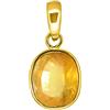 DENMOUS 13.00 Ratti - Ciondolo in zaffiro giallo naturale placcato oro con pietra placcata in oro, qualità certificata in laboratorio (superiore AAA+), B0CSWMQKF9AMZ1996, Small, Argento sterling